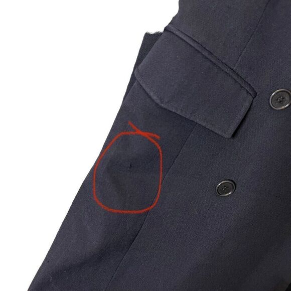 ASPESI Vintage Wool Pea Coat Navy Double Breasted Men’s XL Flawed Distressed - Picture 7 of 14